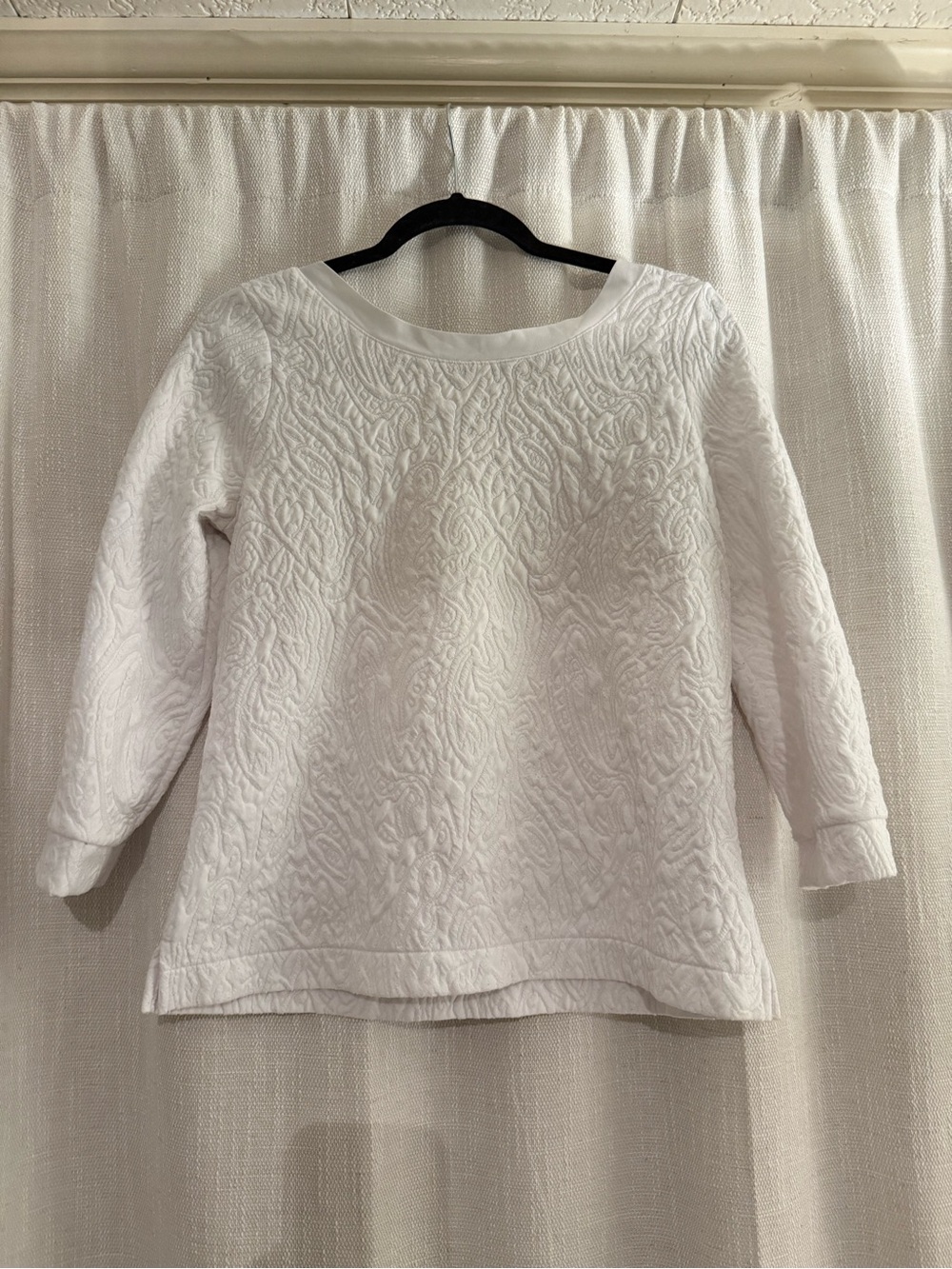 Banana Republic white textured jacquard scoop-back top size M